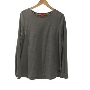 NIKE Shirt Vintage Red Tag Women's Long Sleeve Gray Tee Shirt Large Active Wear